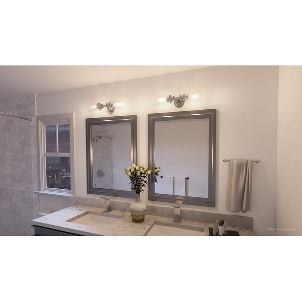 Luxury Industrial Chic Bathroom Vanity Light 4.75 H x 18.5 W with Steampunk Style Aged Nickel Finish by Urban Ambiance BWP2061