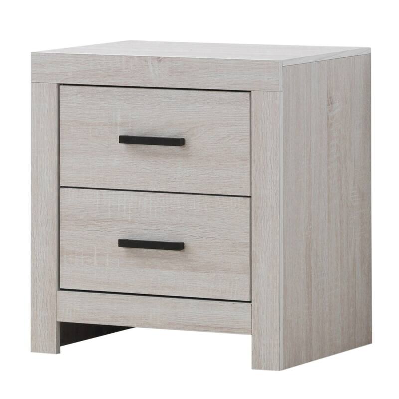 White 2 Drawer 21.75 in. W Nightstand with Sturdy Drawer Pulls