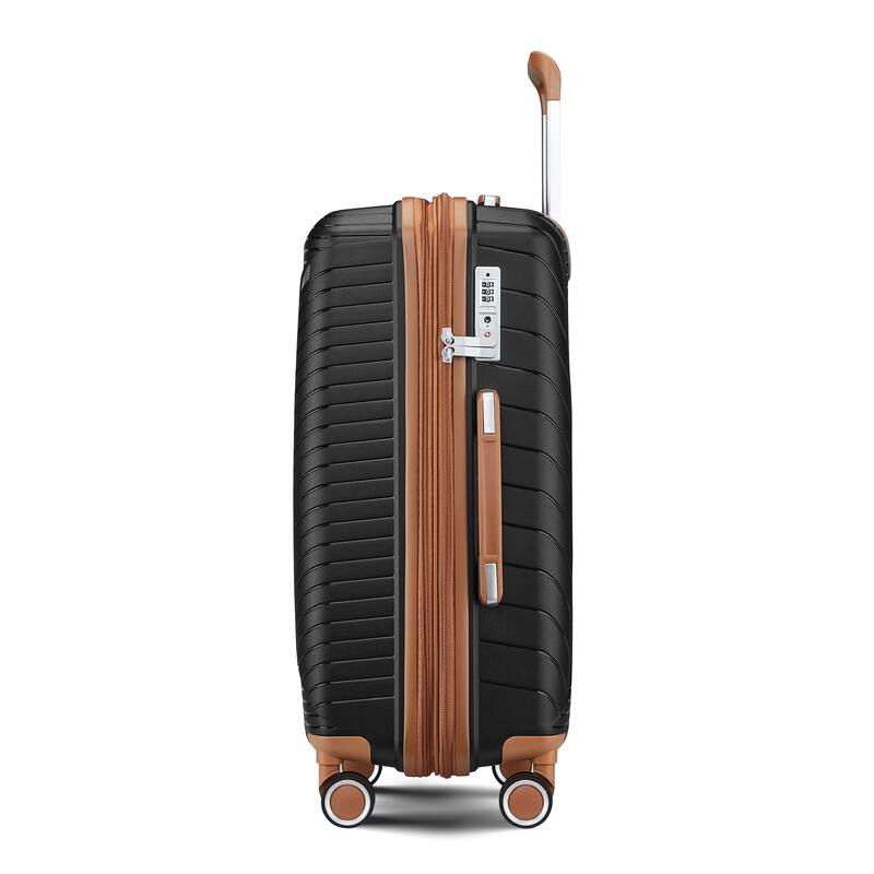 14/20/24/28 4-Piece Modern Luggage Sets, Expandable Luggage with Swivel Wheels and TSA Lock, for Boarding Travel, Black