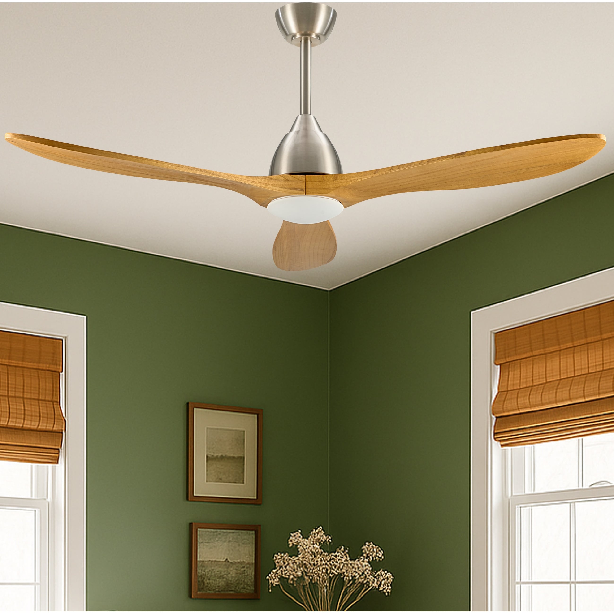 60-inch 3 - Blade Smart Ceiling Fan with Adjustable CCT LED Light Kit and Remote Control Included