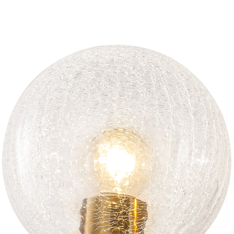 Crackled Glass Globe Wall Sconce Modern Vanity Light