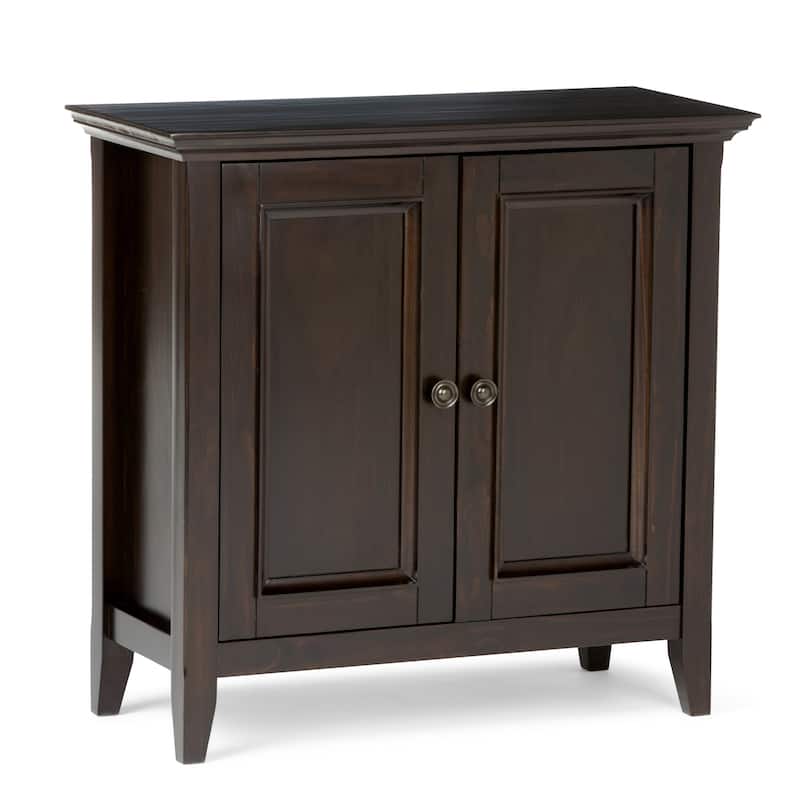 WYNDENHALL Halifax Solid Wood Transitional Low Storage Cabinet - 32"w x 14"d x 31" h