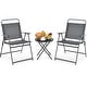 preview thumbnail 10 of 8, Costway 3PCS Outdoor Bistro Set Folding Table and Chairs Garden Deck Black - See details