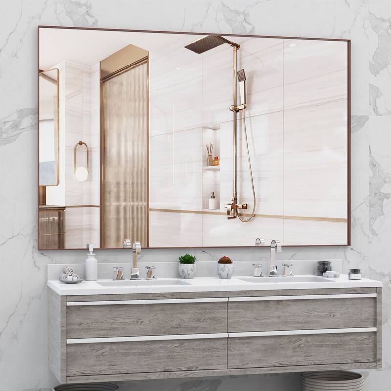 72"x48" Oversized Mirror with Removable Tray - Yellow+Coral