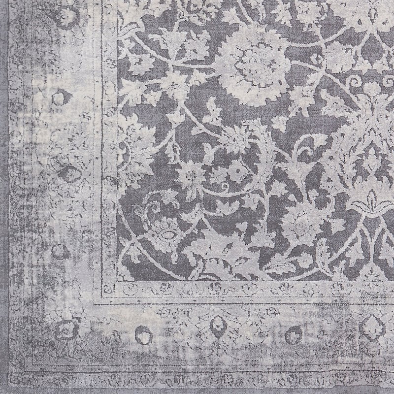 Livabliss Lindsey Stonewashed Vintage Grey Area Rug