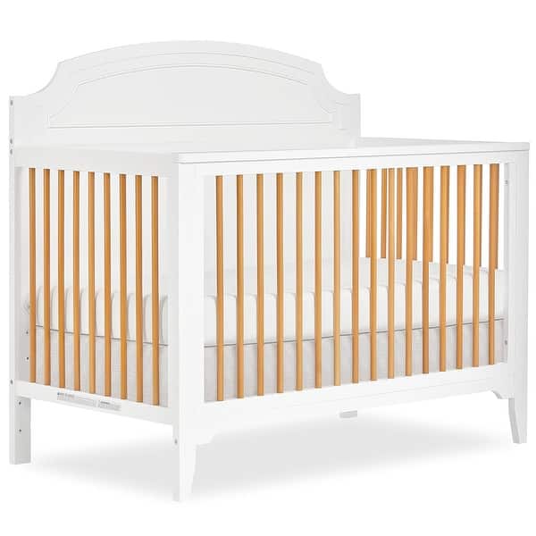 slide 2 of 5, Dream On Me Milton 5 in 1 Convertible Crib - White and Natural White and Natural