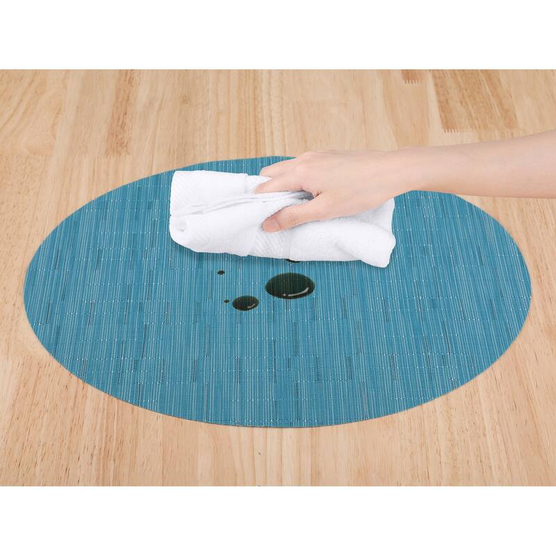 Placemats Set of 6 PVC Oval Placemats for Kitchen Dining Table Decor - 18*12.5Inch