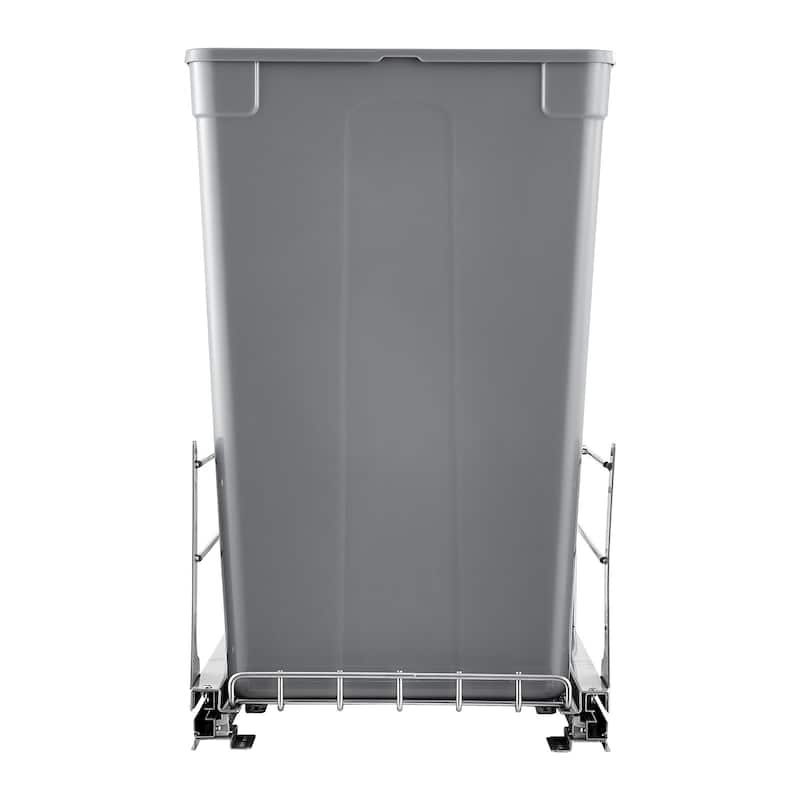 Under Cabinet Pullout Trash Bin with Soft Close System and Dual Bins