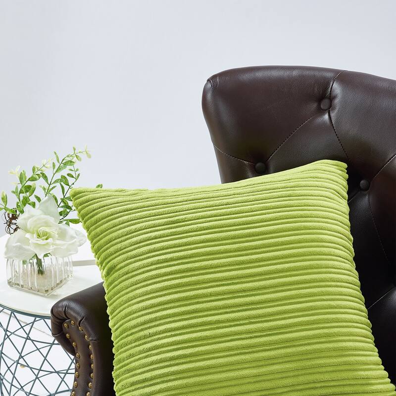 Ribbed Flanned 4 Pieces Pillow Shell Set, NO INSERT