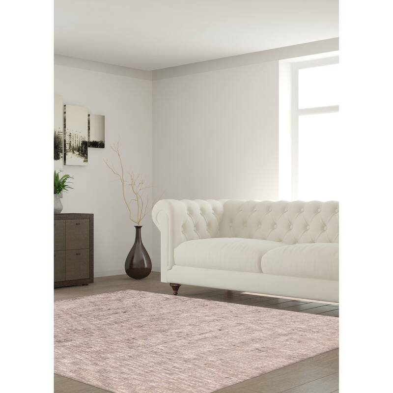 ECARPETGALLERY Hand Loomed Elysian Grey Viscose, Wool Rug - 7'11 x 10'1