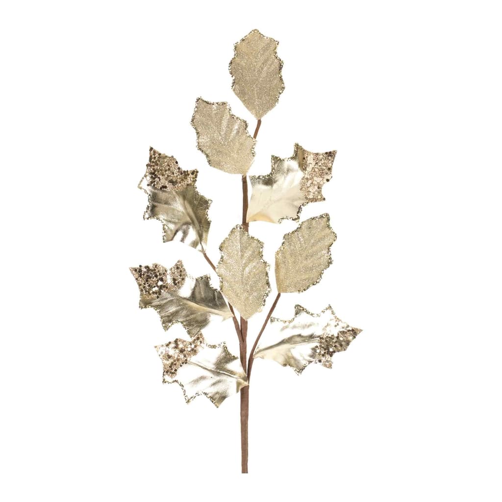 Set of 6 Glittered Holly Leaf Artificial Christmas Sprays 26"