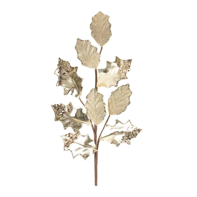 Set of 6 Glittered Holly Leaf Artificial Christmas Sprays 26"
