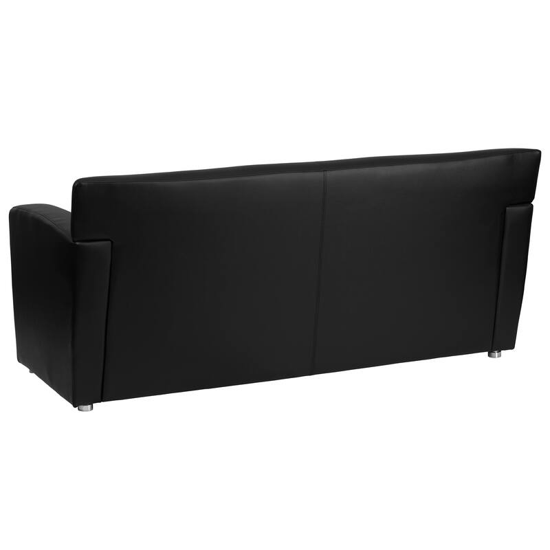 LeatherSoft Sofa with Extended Panel Arms