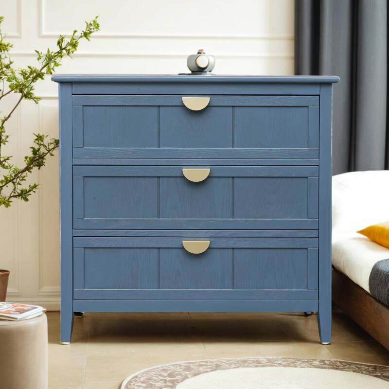 3 Drawer Cabinet, American Furniture,Suitable for bedroom, living room, study ,Blue
