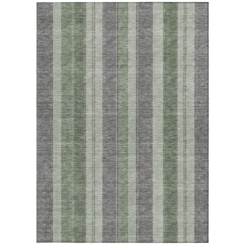 HomeRoots Striped Transitional Rectangle Outdoor Rug