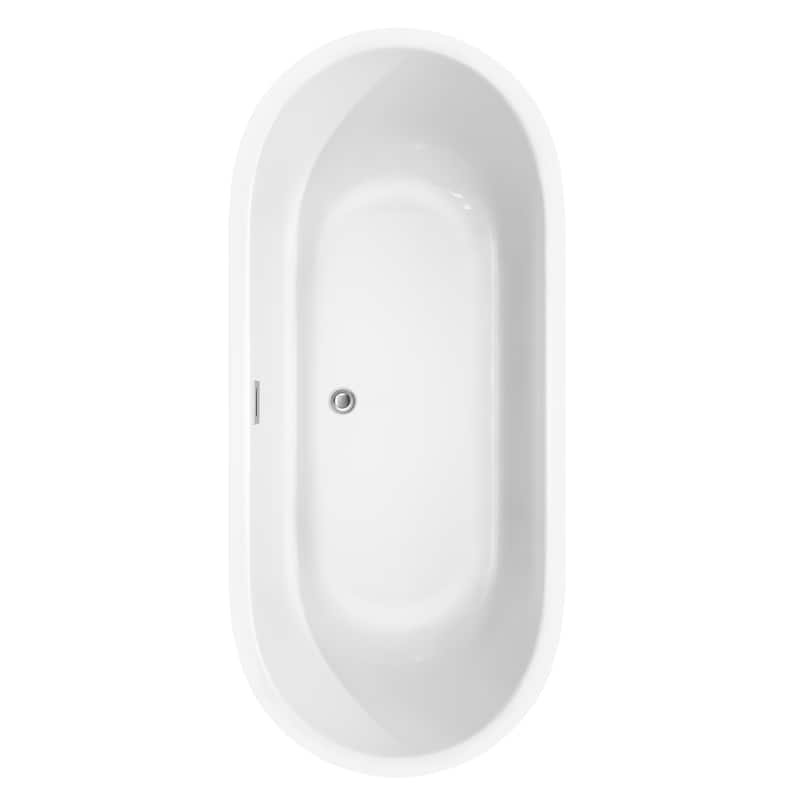 Wyndham Collection Juliette 71-inch White Freestanding Soaking Bathtub