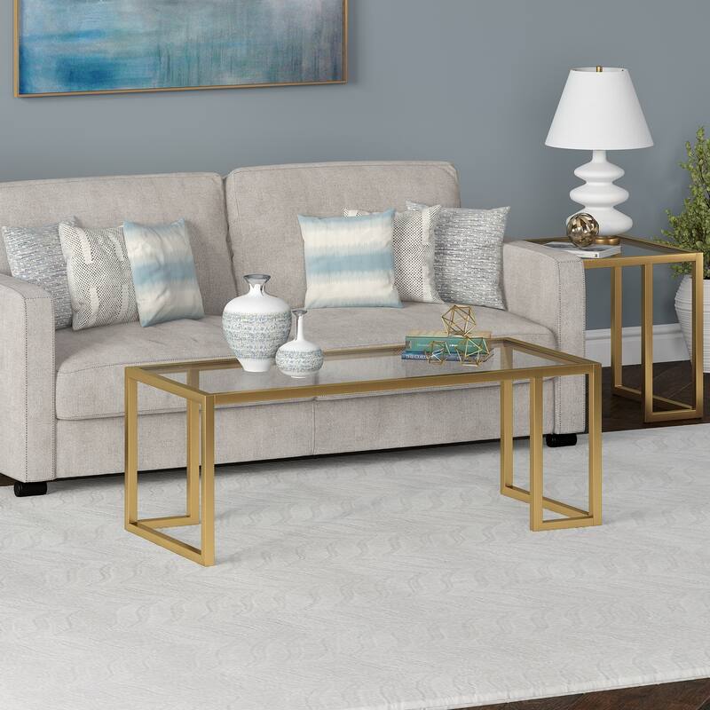 Oscar 45'' Rectangular Coffee Table - Brass