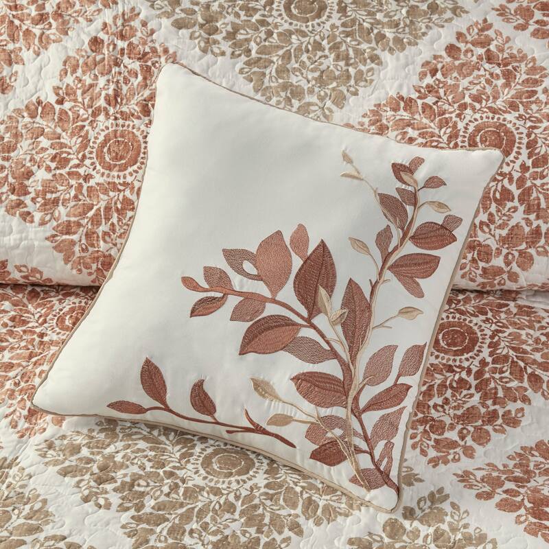 GDF Studio - 6 Piece Printed Reversible Quilt Set with Decorative Pillows