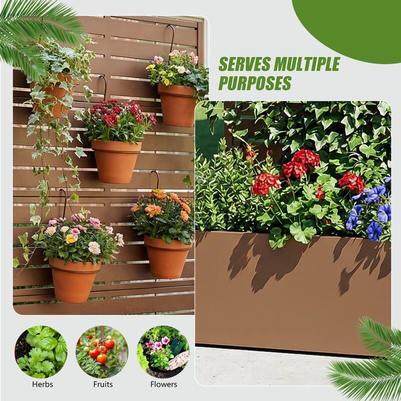 Galvanized Planter Box with Trellis & Privacy Screen