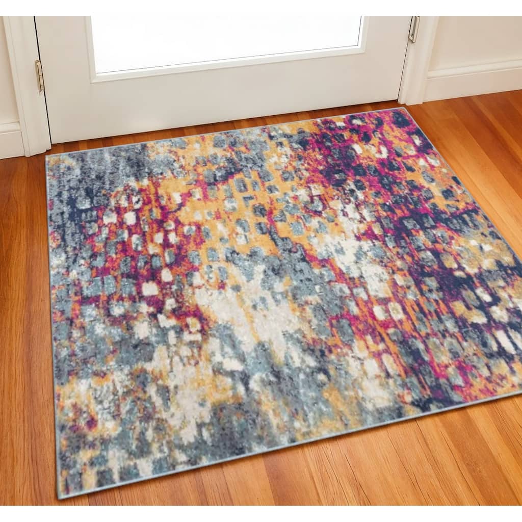 HomeRoots Codo Abstract Modern Square Area Rug