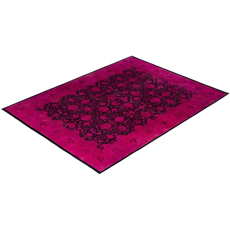 Fine Vibrance One-of-a-Kind Hand-Knotted Area Rug - Pink, 9' 1" x 12' 1" - 9' 1" x 12' 1"