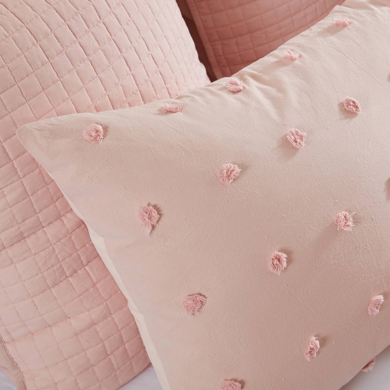 Intelligent Design Brooklyn Cotton Jacquard Comforter Set with Euro Shams and Throw Pillows