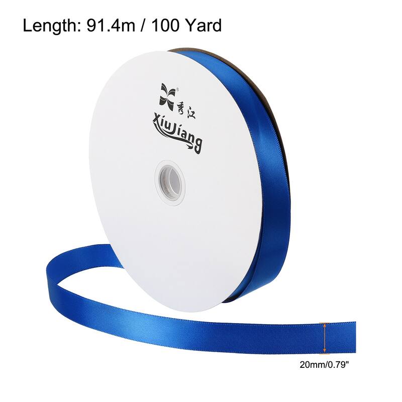 Satin Ribbon, Double Face Solid Crafts Roll for Party Home Decoration - Blue