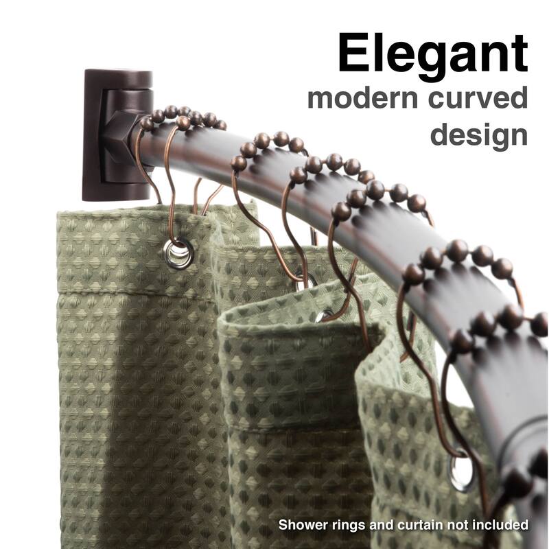 Curved Shower Curtain Rod Adjustable 36 to 61 inches by JS Jackson Supplies