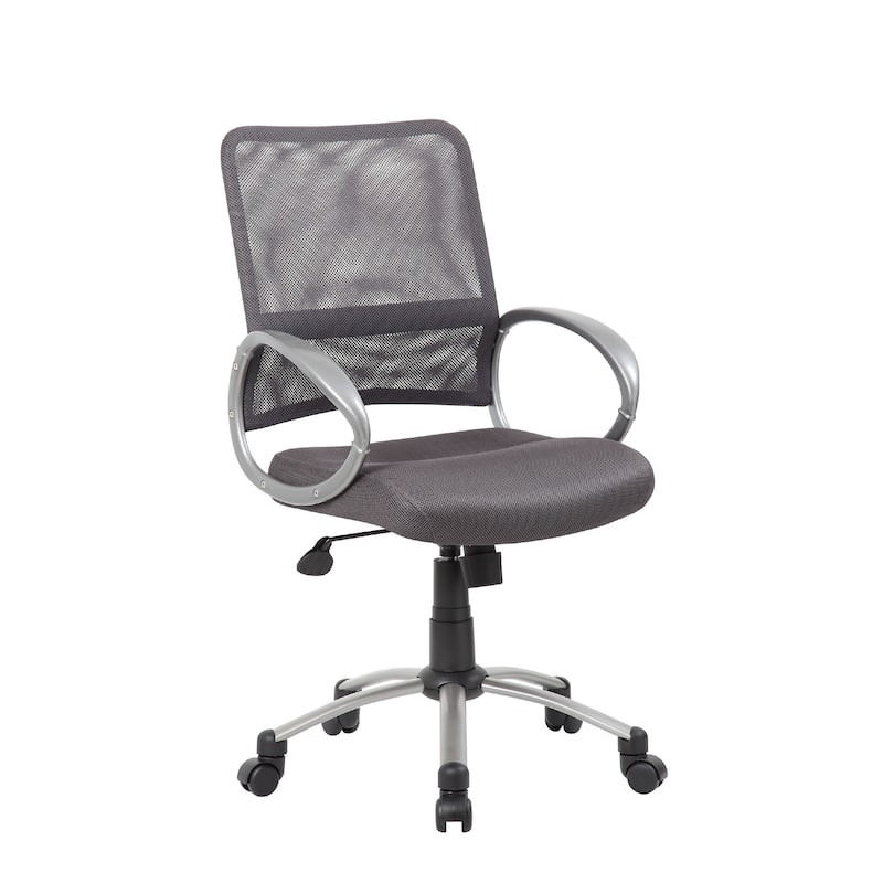 Toi Rolling Task Chair, Charcoal Gray Mesh, Pewter, Adjustable