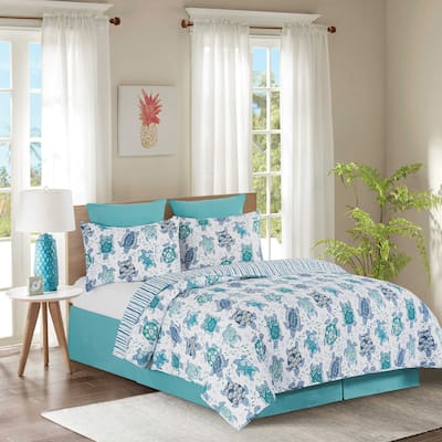 Turtle Bay Reversible Coastal Full/Queen Quilt Set