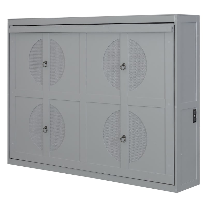 Space-Saving Full Size Wall Bed with Foldable Cabinet - Comfortable, Easy to Use
