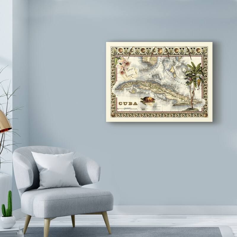 Vision Studio 'Tropical Map Of Cuba' Canvas Art