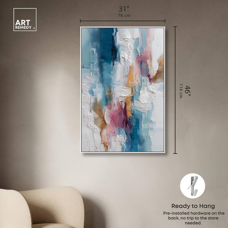 Petal Pink and Ocean Blue I Canvas by Art Remedy