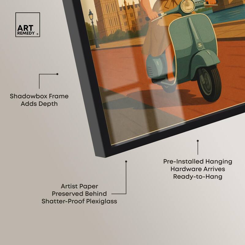 Scooter English Travel Shadowbox by Art Remedy