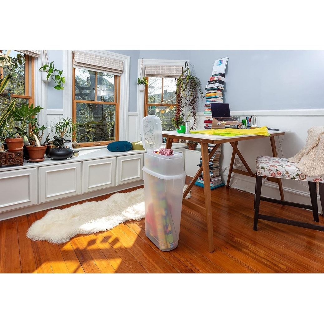 Rubbermaid Wrap N Craft Plastic Storage Container for Wrapping Paper and Crafting Supplies x 10 x inches