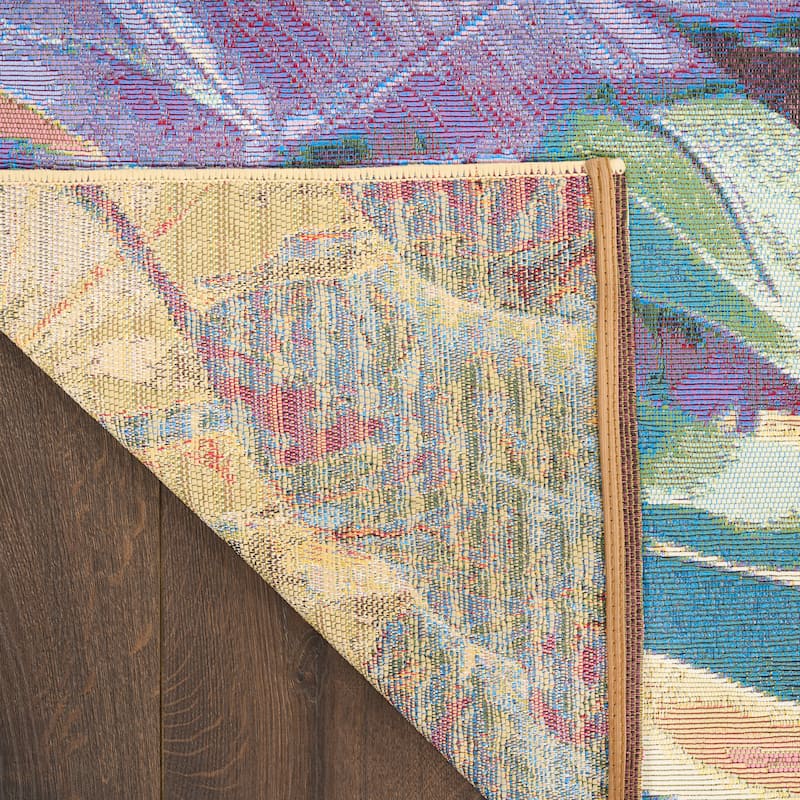 Nourison Color Splash Indoor/Outdoor Multicolored Nature Area Rug