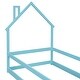 preview thumbnail 33 of 64, Twin Size Wood House-Shaped Headboard Floor Bed with Fences