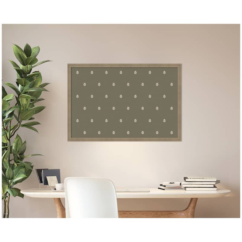 Kate and Laurel Pinboard Green Botanical Block Print