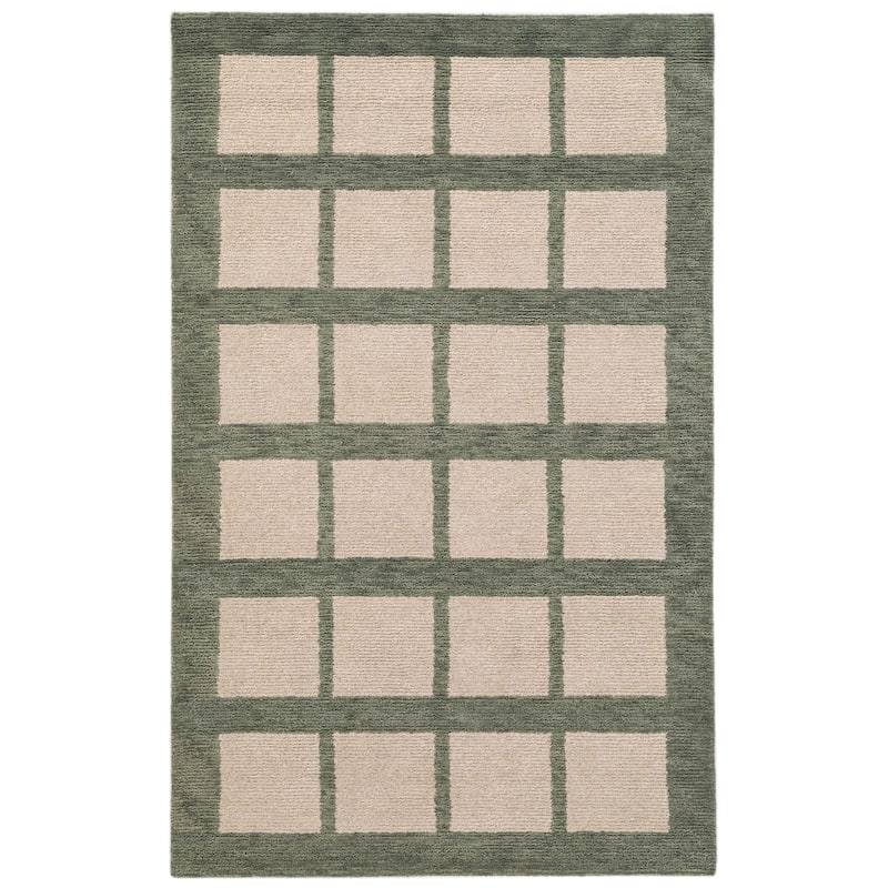 Terra by Obeetee Mid-Century Camp Green Rug - Green/Teal - 8'9" x 11'9"