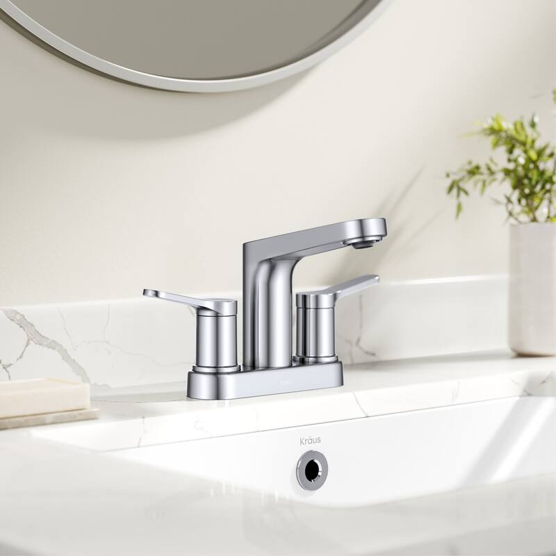 Kraus FUS-14102 Indy 1.2 GPM Centerset Bathroom Faucet with Push