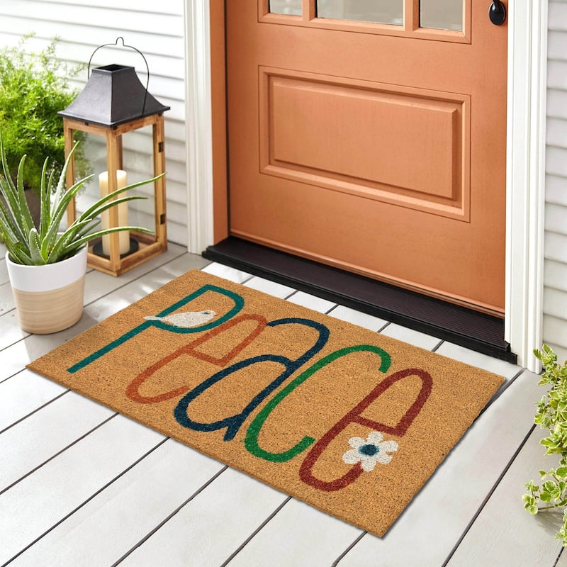 Liora Manne Natura Peace Outdoor Mat Natural 24"x36"