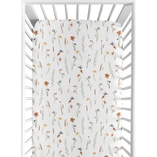 Boho Floral Garden Flower Girl Fitted Crib Sheet Sage Green Watercolor Bohemian Floral Farmhouse Vintage Shabby Chic Nature