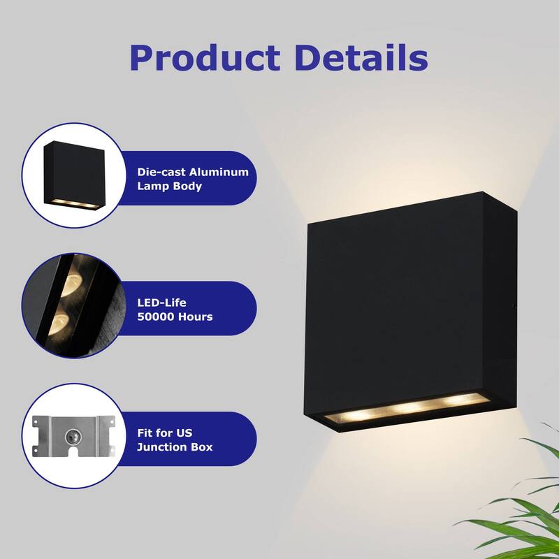 Outdoor Wall Light LED Lamp Sconce Lantern 6W 360Lm
