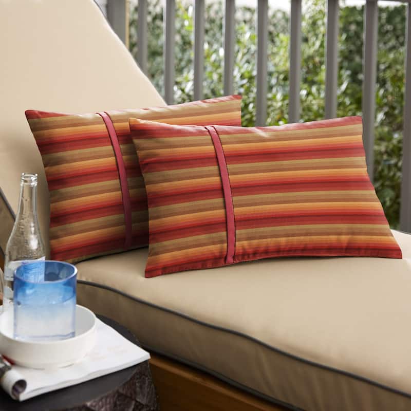 Sunbrella Astoria Sunset Indoor/Outdoor Lumbar Pillow (Set of 2)