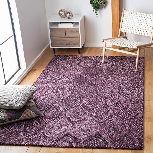 slide 2 of 6, SAFAVIEH Handmade Ikat Madyson Wool Rug 3' x 5' - Purple - Rectangle