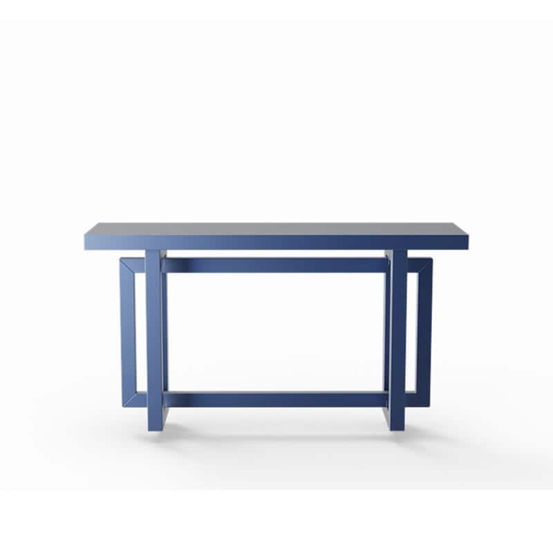 Modern Console Table Sofa Table with Concrete Top, 59'' Long Accent Entryway Table