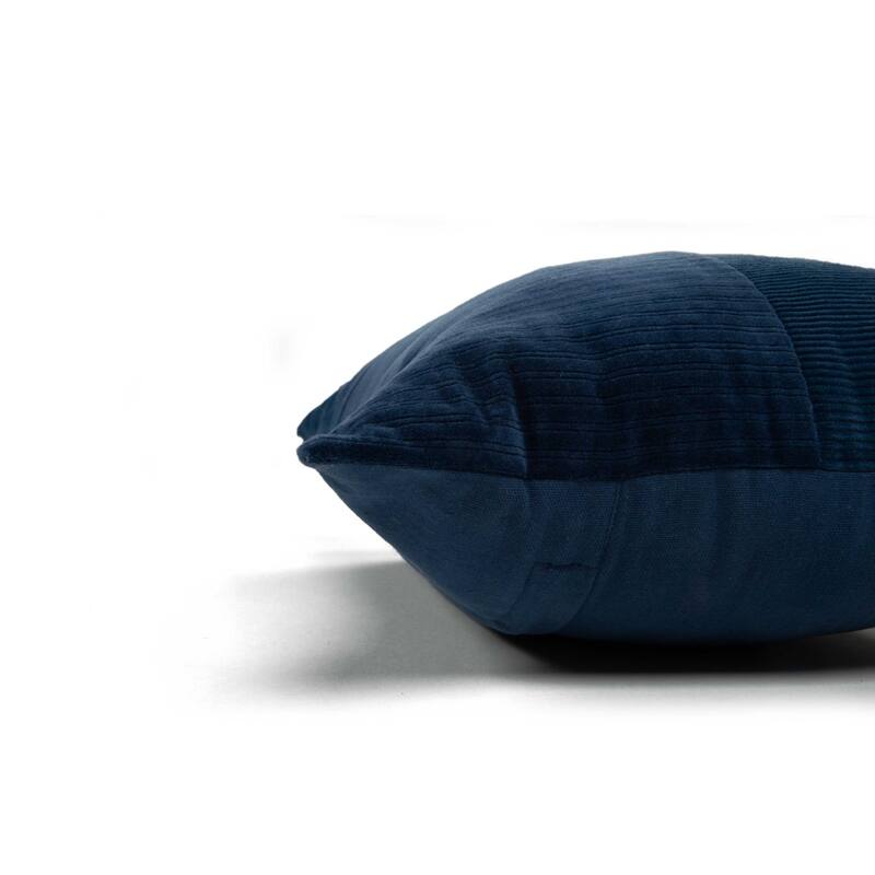 Rizzy Home Solid Corduroy Modern Pattern Blocked Throw Pillow