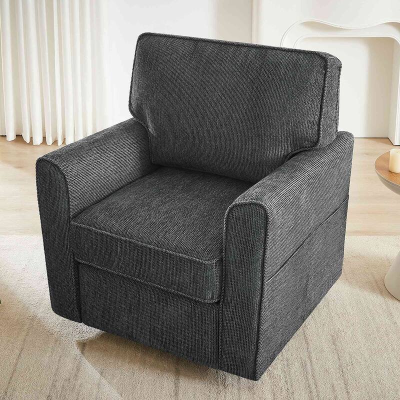 33"W 360 Swivel Modern Barrel Chair Accent Chair