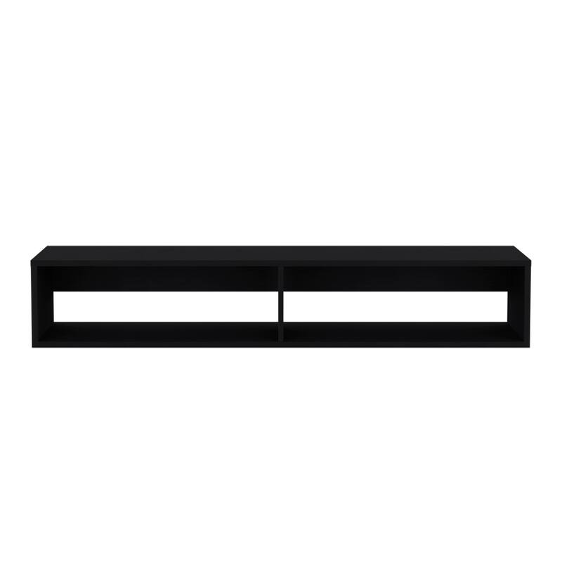 Modern Wall-Mounted TV Console with Dual Shelves & Cable Management, Ideal for Small Spaces