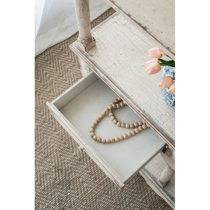 4-Tier Farmhouse Wooden Book Shelf with 2 Drawers